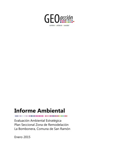 Informe Ambiental Evaluación Ambiental Estratégica Plan Seccional Zona