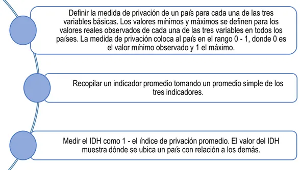Figura 5. Pasos para construir el IDH 