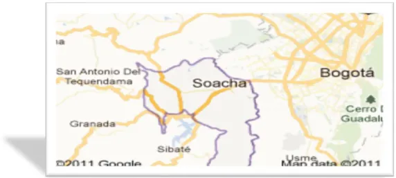 Figura 1 mapa de Soacha de la aplicación google mapas 