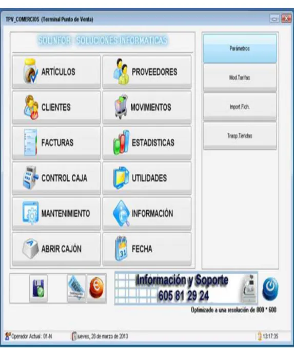 Figura 18. Módulo de Inventarios. Software TPV Comercios 
