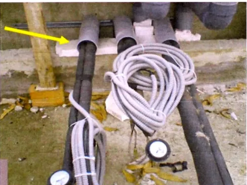 FIG.  2.14:  Pases de la tubería de refrigeración de alta y de baj a. 