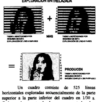 cuadro  se  requiere  la  exploración  del  haz  de  electrones 262 1/2 veces en  una  dirección horizontal 