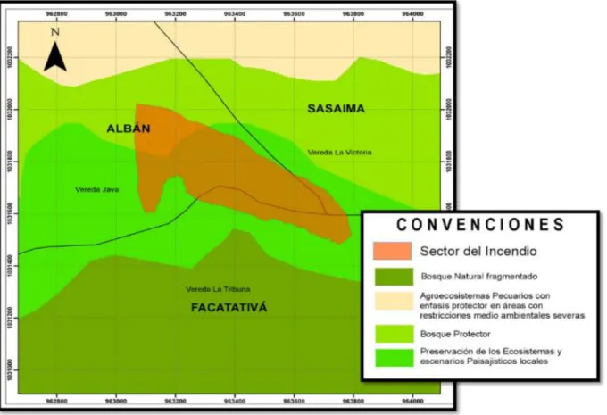 Figura 12. Mapa de Aptitud de suelo del área afectada por el incendio forestal 