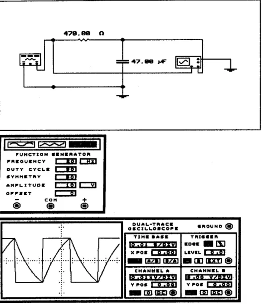 Figura 3a. Circuito  RC  (Voltaje en el Capacitor). 