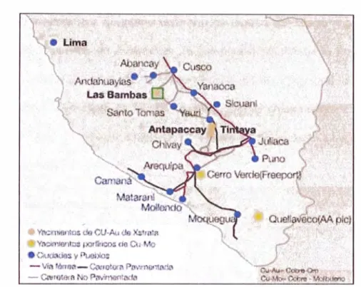 Figura 3.1. Mapa de ubicación del proyecto, Antapaccay. 