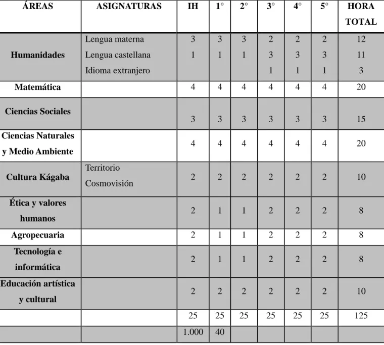 Figura 3: Planes de estudio de Primaria 