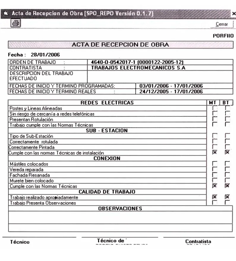 Figura 2.2  Acta de Recepción de Obra 