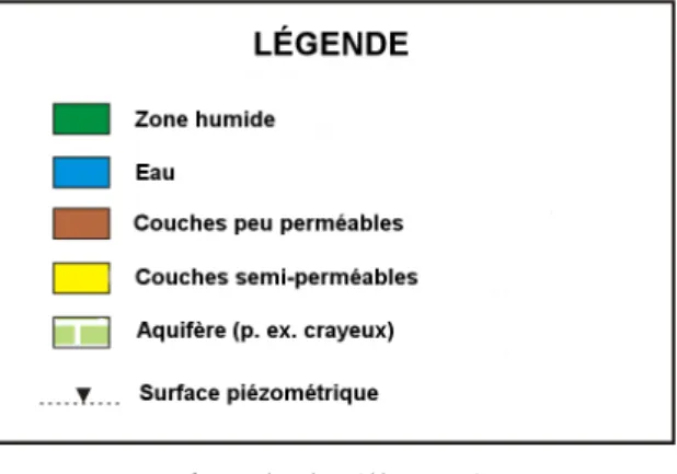 Figure A.1.1. Mécanismes de transfert de l’eau dans une zone humide