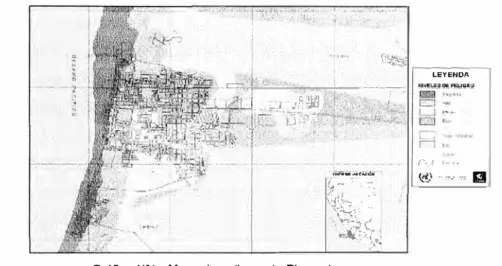 Gráfico N º 1:  Mapa de peligros de  Pisco - lea 