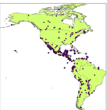 Figure 1. Ramsar sites in the Neotropics and North America 