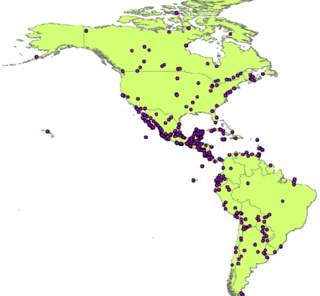 Figure 1. Ramsar sites in the Neotropics and North America 
