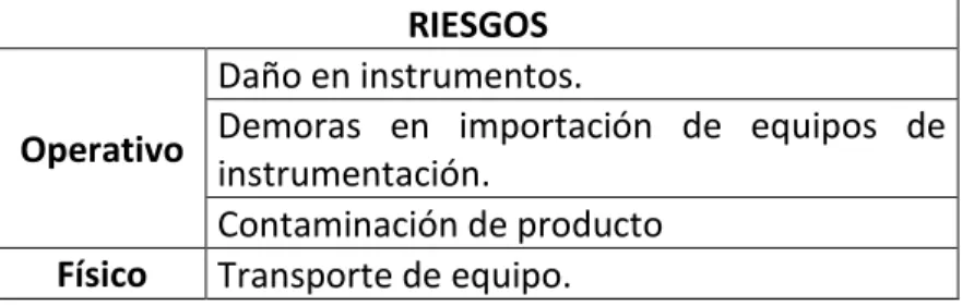 Tabla 1 Riesgos 