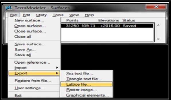 Figura 20. Ventana para exportar la superficie 