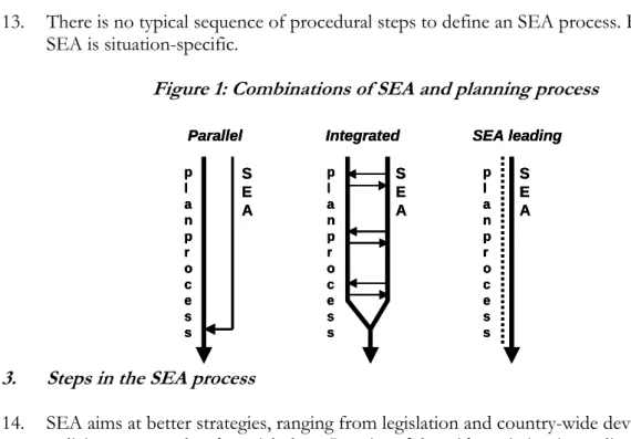 Figure 1: Combinations of SEA and planning process 