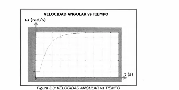 Figura 3.3: VELOCIDAD ANGULAR vs TIEMPO 