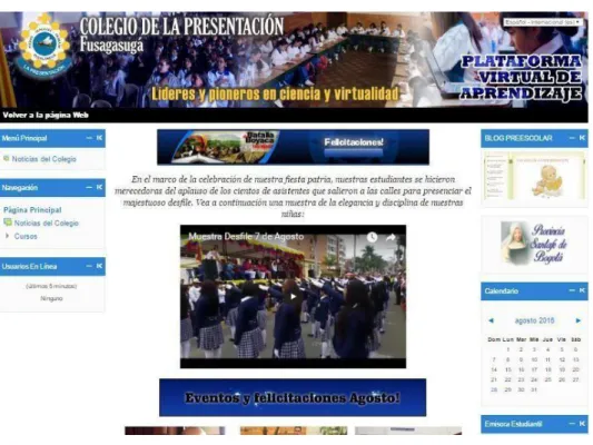 Figura 6. Moodle, Colegio la Presentacion 