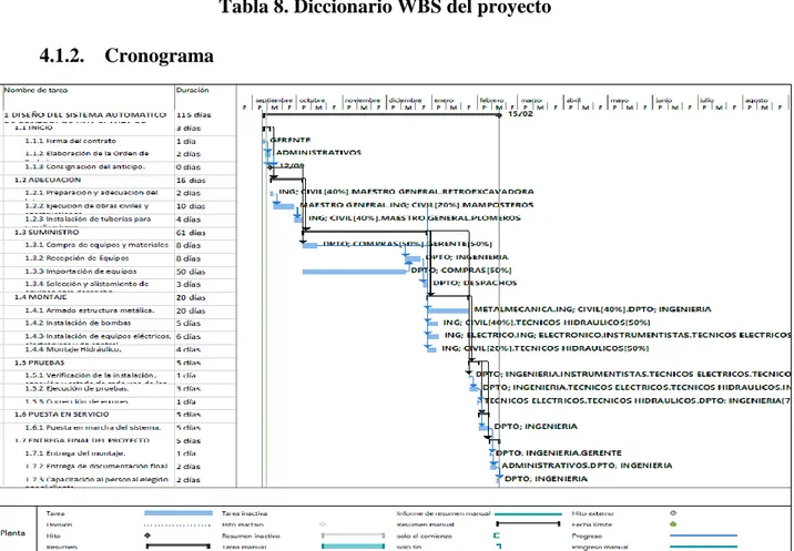 Figura 4. Cronograma en MS Project 