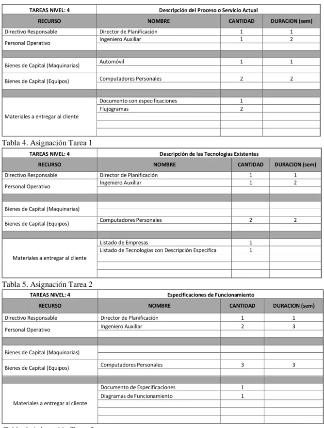 Tabla 4. Asignación Tarea 1