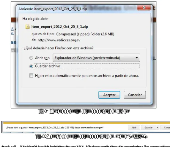 Fig. 20 Ventana de confirmación de descarga en Fire Fox 