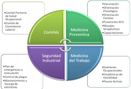 Figura 3. Responsabilidades de la Coordinación de Bienestar y Salud Ocupacional.  Adaptado de: Financiera Comultrasan 