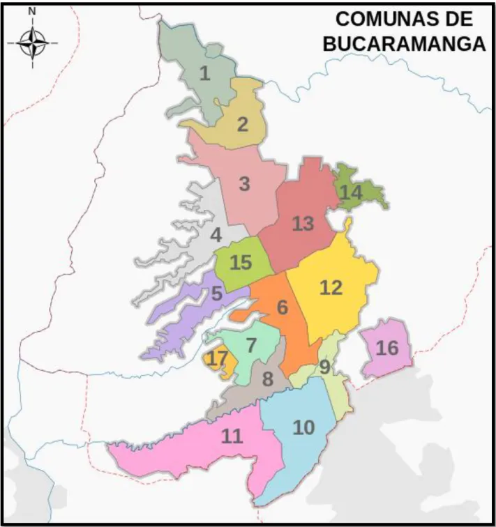 Figura 2 Comunas Bucaramanga - Tomado de 