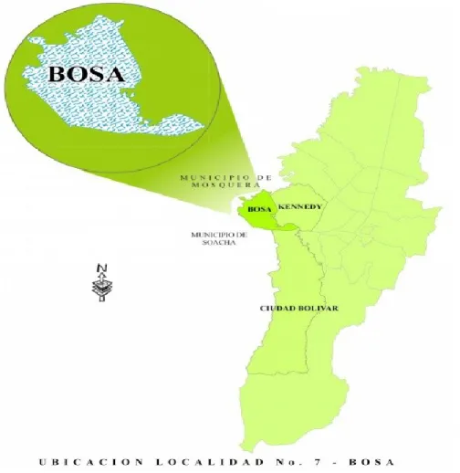 Figura  6.  Ubicación  de  la  localidad  de  Bosa  en  Bogotá  Distrito  Capital  (Fuente: 