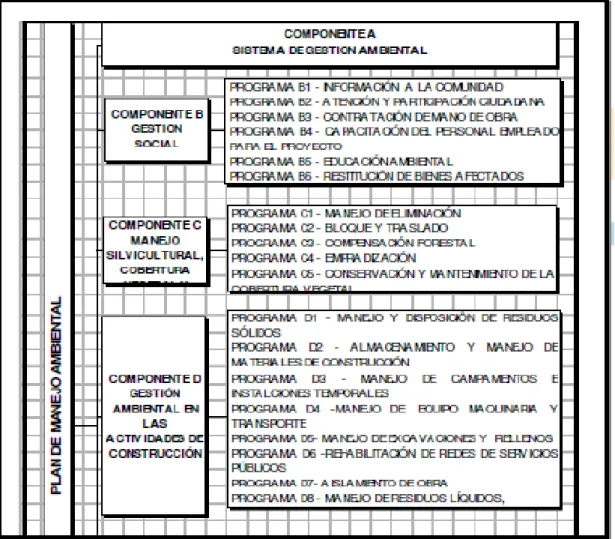 Figura 3. Estructura Plan de Manejo Ambiental. 