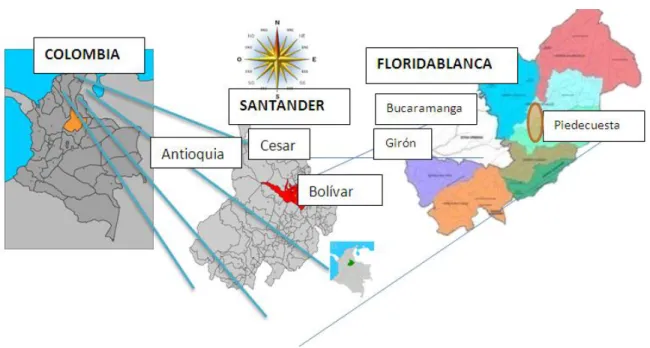 Figura 2. El área metropolitana de Bucaramanga, área de influencia 