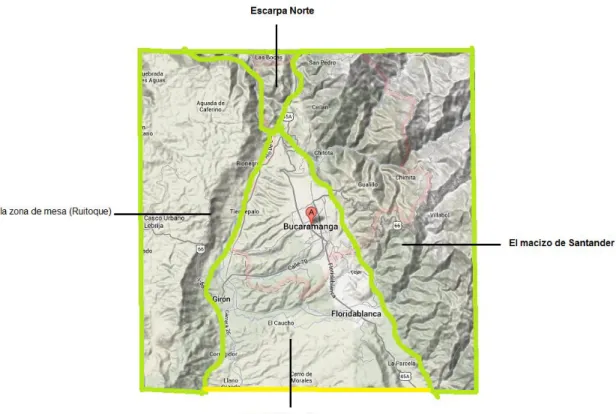 Figura 8. Geomorfología Área Metropolitana de Bucaramanga 