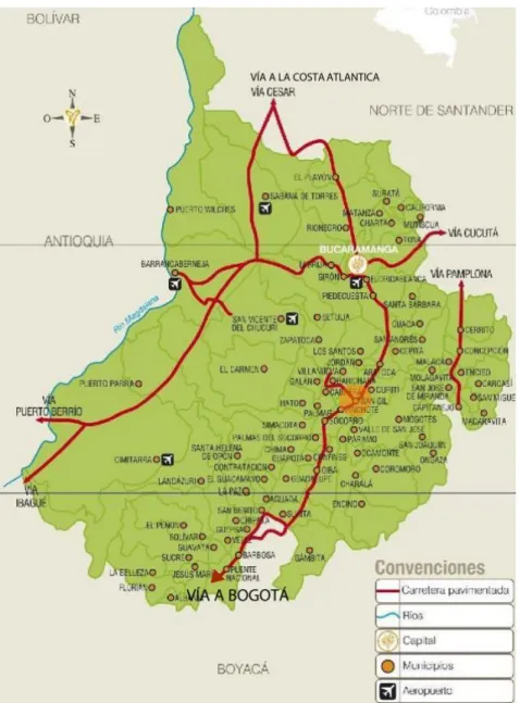 Figura 7. Mapa Vial de Santander 