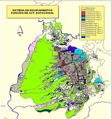 Figura 8. Sistema de equipamientos funcionales de actividades dotacionales 