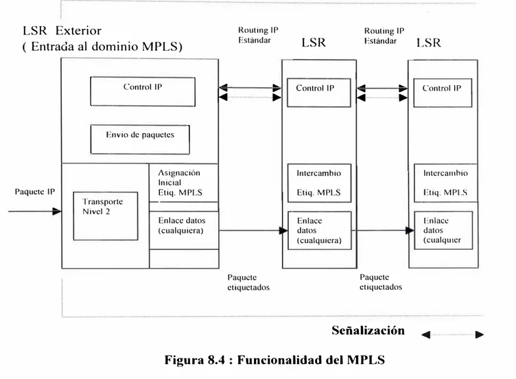 Figura 8.4 :  Funcionalidad del MPLS 
