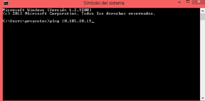 Ilustración 10. Comando Ping, para revisar conectividad de los equipos de videoconferencia
