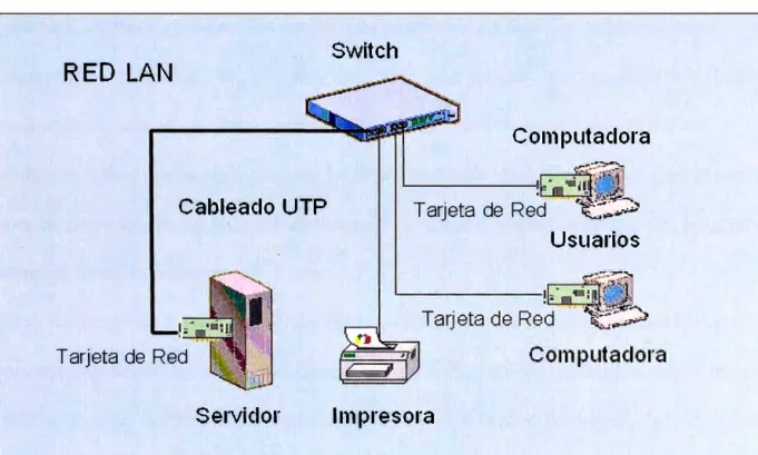 Figura 1.1  - Componentes de la red LAN 