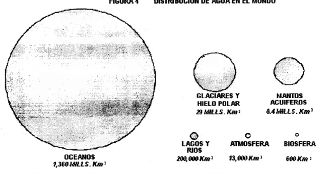 FIGURA 4  IIISTRIEUCI~N  DE AGUR EN EL MUNDO 