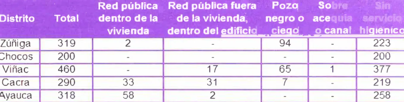 CUADRO 2.04:  TIPO DE CONEXIÓN PARA EL SERVICIO DE DESAGÜE 