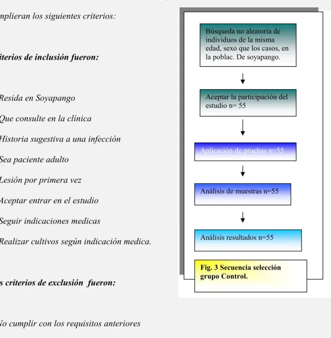 Fig. 3 Secuencia selección  grupo Control. 