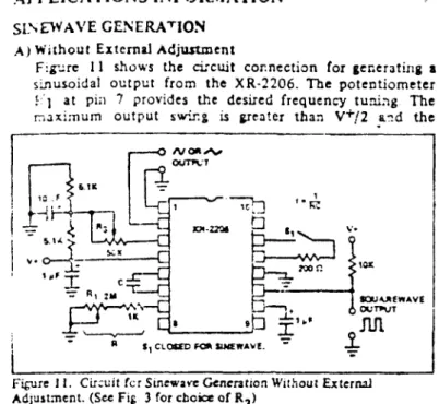 Figure  13  JOWS  the  circuit  connection  for  sinusoidal  FSK  signal  generation.  Mark  and  space  frequencies  can  be  indepen- 