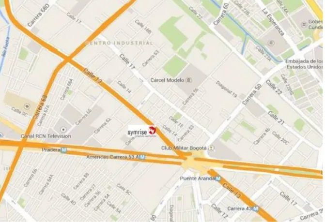 Ilustración 3: Mapa ubicación empresa  Symrise Ltda. 
