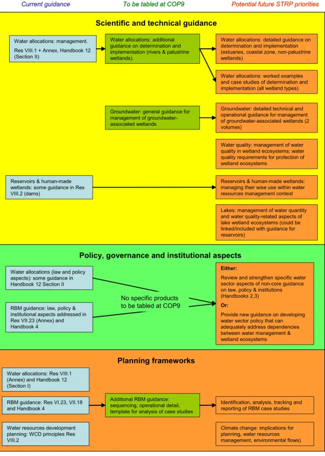 Figure 2a: Core water-related guidance. Blue boxes indicate currently available guidance; 