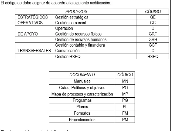 Figura 6 Codificación de documentos. Fuente: Elaboración propia 