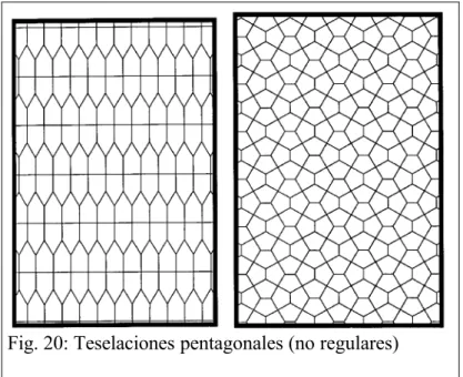 Fig. 20: Teselaciones pentagonales (no regulares) 