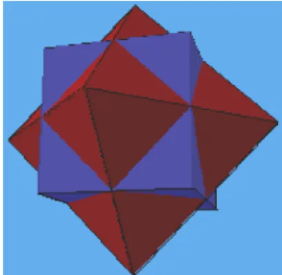 Fig. 29: Cubo y octaedro. Dos  poliedros duales 