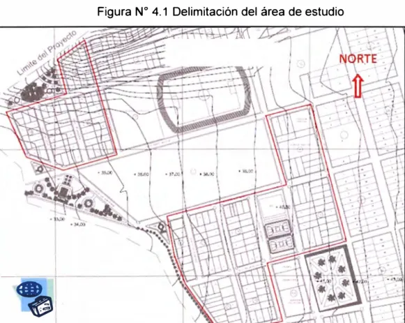 Figura N º  4.1  Delimitación del área de estudio 