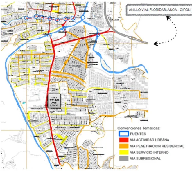 Figura 10. Localización del lote en el municipio de Girón Santander - Colombia 