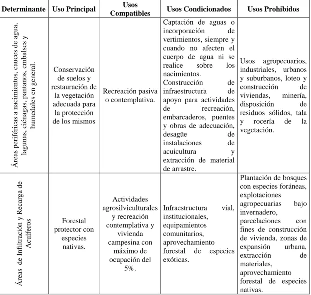 Tabla 16. Determinantes ambientales - Albán Cundinamarca 