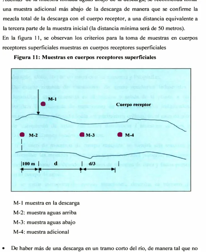 Figura 11: Muestras en cuerpos receptores superficiales 