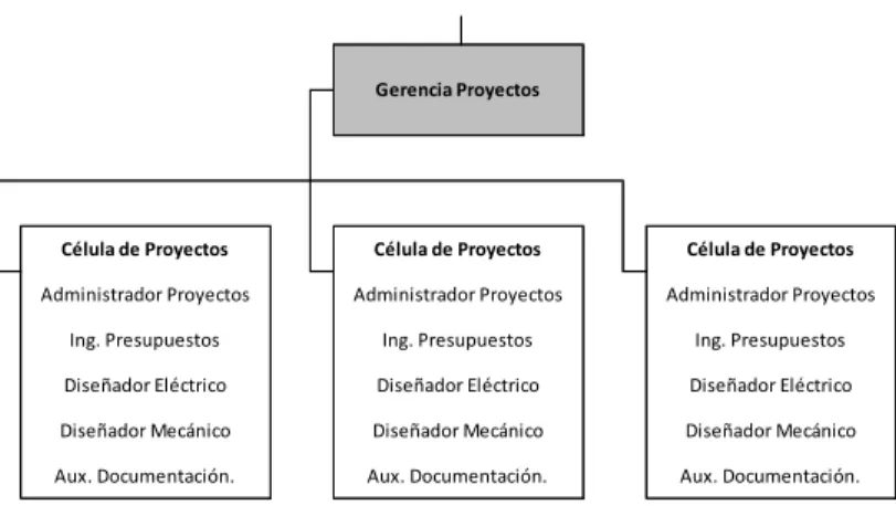 Figura 3-2 Sub-estructura orientada a proyectos. 