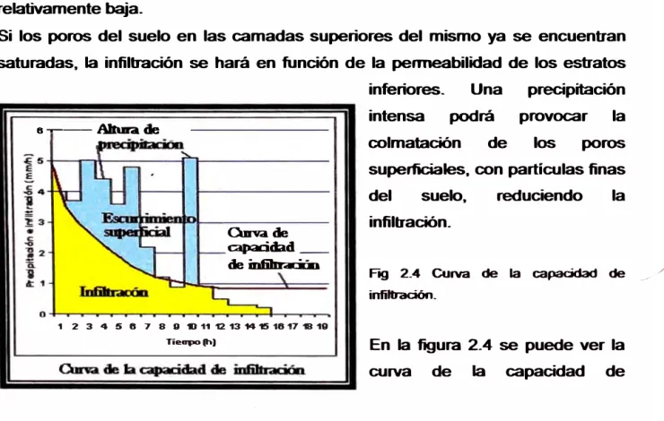 Fig  2.4  Curva  de  la  capacidad  de  /  infiltración. 