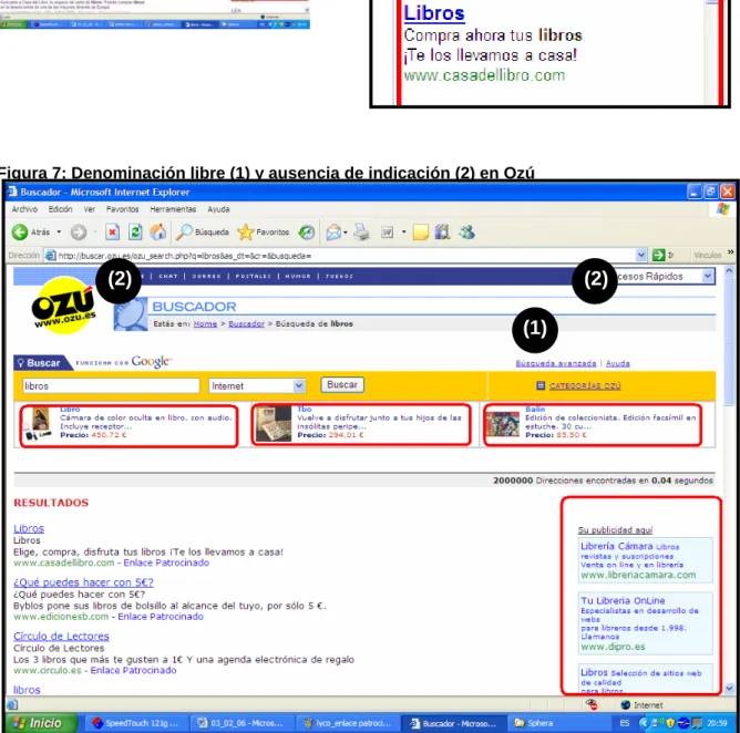 Figura 6: Denominación incorrecta de patrocinio (Google) 